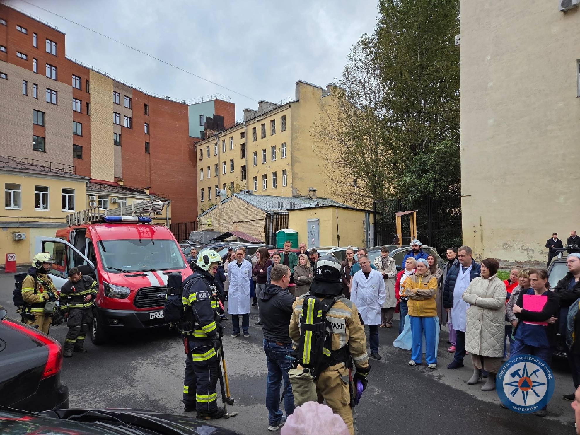 Пожарно-тактическая тренировка в СПб НИИ
